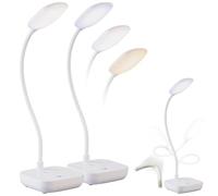 Lunartec lampade Collo di Cigno LED: Set da 2 Pezzi. Lampada da scrivania a Collo Flessibile a Batteria., Fino a 245 Lumen, 7 Watt (Lampada scrivania D'Oca, D'Oca per Letto)