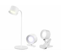 Lunartec lampade Parete: Lampada Magnetica a Batteria con Supporto da Tavolo, da Parete e a Morsetto, CCT, 1.200 mAh, 225 lm (Clip Light, Lampada Batteria con Magnete e Clip, Luce)