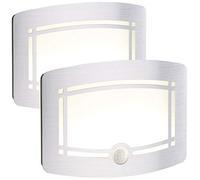 Lunartec lampade parete senza corrente: set da 2 Lampade da parete a LED con sensore di movimento e luce, 2 livelli di luminosità, 40 lumen (senza corrente)