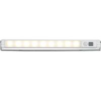 Lunartec LED kabellos Leiste: Schwenkbare LED-Lichtleiste, PIR-Bewegungsmelder, 9 SMD-LEDs, warmweiß (Treppenbeleuchtung ohne Strom)