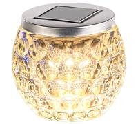 Lunartec luce da tavolo solare: Lanterna a vento Solar-LED, in vetro, ottimo modello di luce, resistente agli spruzzi IP44 (lampada da tavolo led, lampada solare in vetro, palla)