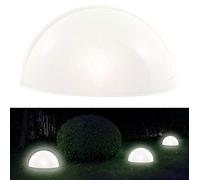 Lunartec Pathway Lighting - semisfera Solare: Emisfero Luminoso Solare con LED Bianchi e Crepuscolo Automatico (Mezza Sfera LED, Sfere solari da Giardino, Palla)