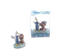 Lunaura Baby Keepsake - Set di 12 bomboniere "Boy" bambino che gioca con cicogna - blu