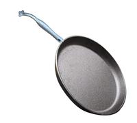 LUNAWAY CAST IRON - Piatto tondo in Ghisa smaltata + Maniglia | Adatto a Forno, Barbecue, Gas, Induzione | Doppia Smaltatura, Uso Esterno e Interno | Ø22 x 2,1h cm + Maniglia