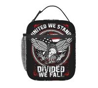 Lunch Bag America Independence Day 1776 American Flag Porta Pranzo Riutilizzabile Borsa Frigo Isolierte Borsas Isotermica Per Picnic Viaggi Donna Uomo