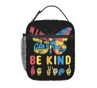 Lunch Bag Autism Awareness Be Kind Kindness Organizer Termico Isolierte Borsas Isotermica Portatile Borsa Frigo Per Campeggio Spiaggia Donna Uomo