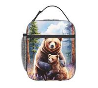 Lunch Bag Bear And Cub Forests Borsa Frigo Pranzos Porta Pranzo Portatile Organizer Termico Per Scuola Donna Uomo Viaggi