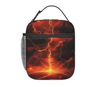 Lunch Bag Fiery Light-Ning Storm Borsa Termica Portatile Porta Pranzo Riutilizzabile Organizer Termico Per Campeggio Donna Uomo Spiaggia