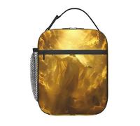 Lunch Bag God Print Golden Light And Silhouette Of Jesus Borsa Termica Portatile Borsa Frigo Isolierte Organizer Termico Per Donna Uomo Scuola Campeggio