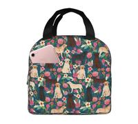 Lunch Bag Labrador Florals Yellow Lab Chocolate Lab Black Lab Cute Dog Dog Best Borsa Termica Prova Di Perdite Organizer Termico Portatile Borsas Isotermica Per Donna Uomo Viaggi Spiaggia