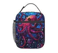 Lunch Bag Stained Glass Deep Sea Octopuss Porta Pranzo Prova Di Perdite Organizer Termico Pranzos Borsas Isotermica Per Spiaggia Scuola Campeggio