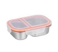 Lunch Box 800 ml 2 scomparti portavivande | Contenitore termico per alimenti, in acciaio inox, per frutta, verdura, scuola, campeggio, viaggio primaverile, picnic