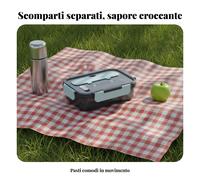Lunch box a scomparti, bento in plastica, microonde, portatile
