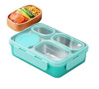 Lunch Box - Bentto Box in acciaio inossidabile | Contenitore per la preparazione dei pasti a 4 scomparti, contenitori per spuntini per il pranzo Contenitore per alimenti per microonde e lavastoviglie