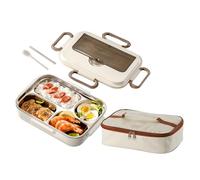 Lunch Box Carrier, Insulated Food Container, Portable Meal Storage, Large Capacity Leak-Proof Design, Durabled Thermal Layer, Ideal for Camping, Picnic, Outdoor Travel, School, 19x8x26cm White Green