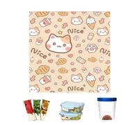 Lunch Box Cloth - Thermal Cold Insulation Wrap for Meal Containers, magc Self Adhesive magc sel Folding, 19.68x19.68 Inch Sheet + Aluminum Foil Interior Lining, Lightweight Pack Wrap Foil- for Rice