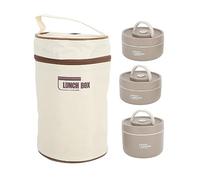 Lunch Box Coibentato, Contenitore per Alimenti Portatile in Acciaio Inossidabile con Borsa, Set di Posate (3 pezzi)