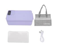 Lunch Box Elettrico, Scaldavivande Riscaldato Portatile da 1 Litro con Riscaldamento Cordless da 40 W per Lavori in Viaggio, Alimentato Tramite USB Tipo C, Contenitore Interno in (PURPLE)