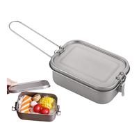 Lunch Box - Food Containers | Bentoo Lunch Box | Lunch Box Adulti | Titanium Lunch Box With Divider Foldable Handle Box With Airtight Lid For Heating On Fire For Camping, Backpacking & Outdoor
