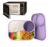 Lunch Box - Food Containers | Lunch Containers | 4 Compartments Microwavable Lunch Containers Meal Prep Container Silicone Lunch Box With Dividers Silicone Lunch Box For Work, Travel & Picnic