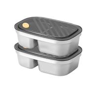 Lunch box in acciaio inossidabile 304,Bento Box,borsa for il pranzo isolata,con scomparti,con borsa isolata,adatta for la preparazione dei pasti,ufficio,scuola(2400ML)