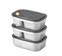 Lunch box in acciaio inossidabile 304,Bento Box,borsa for il pranzo isolata,con scomparti,con borsa isolata,adatta for la preparazione dei pasti,ufficio,scuola(4000ML)