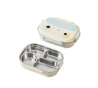 Lunch Box in Acciaio Inox con Scomparti, Bento Box Pranzo Diviso, Porta Pranzo Riutilizzabile, Contenitore Alimenti con Separatori Interni, Schiscetta per Ufficio Scuola Palestra