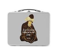 Lunch Box in metallo argentato per sandwich e snack - C'è una voce che non utilizza le parole Rumi Citazione Meditazione Spiritualità - Scatola da gustare in alluminio ciotola rigida stile retrò