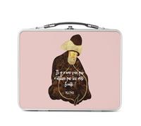 Lunch Box in metallo argentato per sandwich e snack - C'è una voce che non utilizza le parole Rumi Citazione Meditazione Spiritualità - Scatola da gustare in alluminio ciotola rigida stile retrò