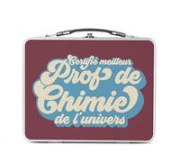 Lunch Box in metallo argentato per sandwich e snack, certificato miglior insegnante di chimica dell'universo College Lycee, Professor University, contenitore per gustare in alluminio, ciotola rigida