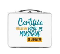 Lunch Box in metallo argentato per sandwich e snack, certificato miglior insegnante di musica dell'universo, strumento Rock Jazz, classico, conservatorio, contenitore per gustare in alluminio, ciotola
