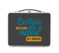 Lunch Box in metallo argentato per sandwich e snack, certificato miglior insegnante di musica dell'universo, strumento Rock Jazz, classico, conservatorio, contenitore per gustare in alluminio, ciotola