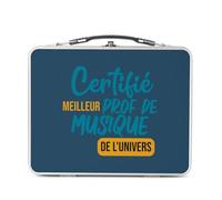 Lunch Box in metallo argentato per sandwich e snack, certificato miglior insegnante di musica dell'universo, strumento Rock Jazz, classico, conservatorio, contenitore per gustare in alluminio, ciotola