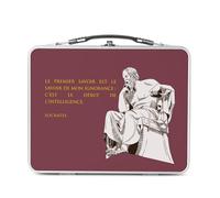 Lunch Box in metallo argentato per sandwich e snack - Il primo conoscenza è la conoscenza della mia ignoranza Socrates Citazione Filosofo - Scatola da gustare in alluminio ciotola rigida in stile
