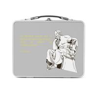 Lunch Box in metallo argentato per sandwich e snack - Il primo conoscenza è la conoscenza della mia ignoranza Socrates Citazione Filosofo - Scatola da gustare in alluminio ciotola rigida in stile