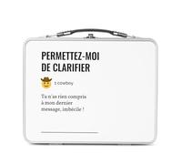 Lunch Box in metallo argentato per sandwich e snack - Permettetemi di chiarire gergo lavoro ufficio email icona ufficio collegue umorismo - Scatola da gustare in alluminio ciotola rigida stile retrò