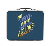 Lunch Box in metallo argentato per sandwich e snack - Que L'amore ispira tutte le tue azioni corinzi Bibbia Versetto Citazione Religione Spiritualità - Scatola da gustare in alluminio ciotola rigida