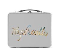 Lunch Box in metallo argentato per sandwich e snack - Raphael Signature Pittore Artista Rinascimento Architettura Pittura Barocca - Scatola da gustare in alluminio ciotola rigida stile retrò stampata