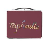 Lunch Box in metallo argentato per sandwich e snack - Raphael Signature Pittore Artista Rinascimento Architettura Pittura Barocca - Scatola da gustare in alluminio ciotola rigida stile retrò stampata