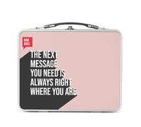 Lunch Box in metallo argentato per sandwich e snack - The Next Message You Need Is Always Right Quote Ram Dass Inspire Motivate Spiritual Meditation - Scatola da gustare in alluminio, ciotola rigida