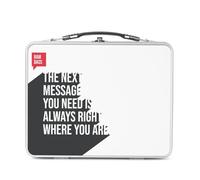 Lunch Box in metallo argentato per sandwich e snack - The Next Message You Need Is Always Right Quote Ram Dass Inspire Motivate Spiritual Meditation - Scatola da gustare in alluminio, ciotola rigida