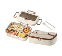 Lunch Box Insulated, Meal Container, Food Storage Case, Large Capacity Interior, Portable Handle Design, Leakproof Seal, Easy to Clean, Perfect for Picnic, Travel, (PP/304 Stainless Steel)