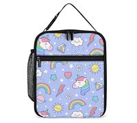 Lunch Box isolato Lovely Soft Rainbow Borsa per il pranzo portatile Unicorno Sun Love Riutilizzabile Piccolo portapranzo per uomini Donne Picnic Viaggi