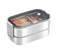 Lunch Box - Lunch Containers - Stainless Steel Leak Proof Double Layer Portable Lunch Box | Easy To Clean Leak-Proof Double Layer Insulated Food Storage For Kitchen Dining Family Students Adults Work