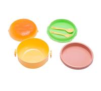 Lunch Box - Meal Prep Containers | Bentoo Boxes | 3 Tier Lunch Box, Hamburger Food Container, Leakproof Lunch Container For Work, Portable Cute Burger Lunch Box For Salads, Sandwich And Fruits