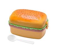 Lunch Box - Meal Prep Containers | Bentoo Boxes | 3 Tier Lunch Box, Hamburger Food Container, Leakproof Lunch Container For Work, Portable Cute Burger Lunch Box For Salads, Sandwich And Fruits