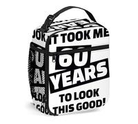 Lunch Box per 70° Compleanno per Donne e Giovani - Saluti alla Festa di Compleanno di 70 Anni, Borsa per il Pranzo Riutilizzabile per Uomini - Piccola Lunch Box Isolata per Picnic da Lavoro, Rosa e Ne