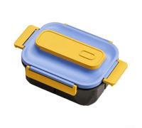 Lunch Box Plastica con Chiusura Ermetica Lunch Box Plastica con(Blue) | Tre scomparti sigillati, evita mescolanza sapori, materiale PP per sicuro, adatto microonde, chiusura ermetica