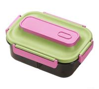 Lunch Box Plastica con Chiusura Ermetica Lunch Box Plastica con(Green) | Tre scomparti sigillati, evita mescolanza sapori, materiale PP per sicuro, adatto microonde, chiusura ermetica