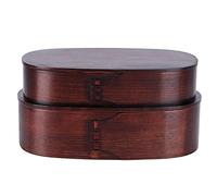 Lunch Box Portable Japanese Box Contenitore per Alimenti in Legno Cucina Accessori da Pranzo Contenitore per il Pranzo a Tenuta Stagna(2#)